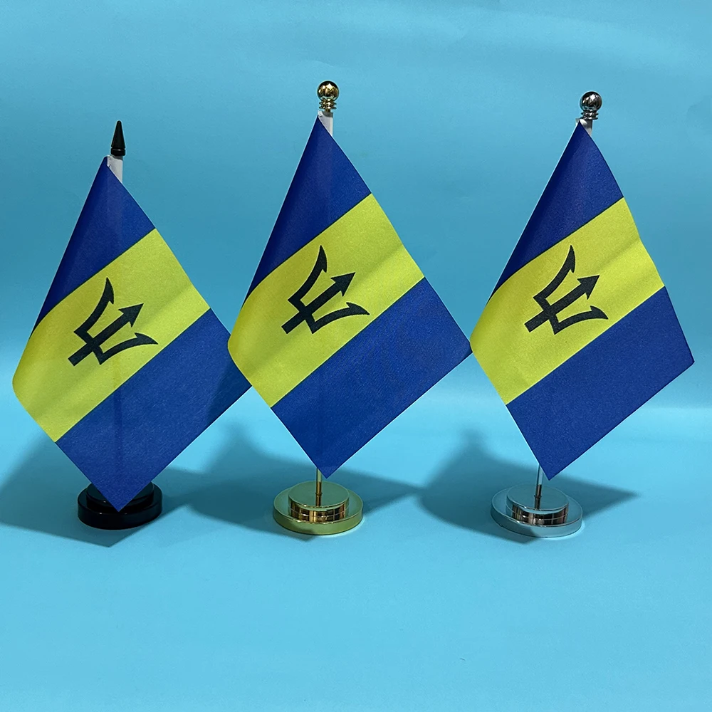 Bandera de escritorio Barbados en poliéster para oficina - imagen 3
