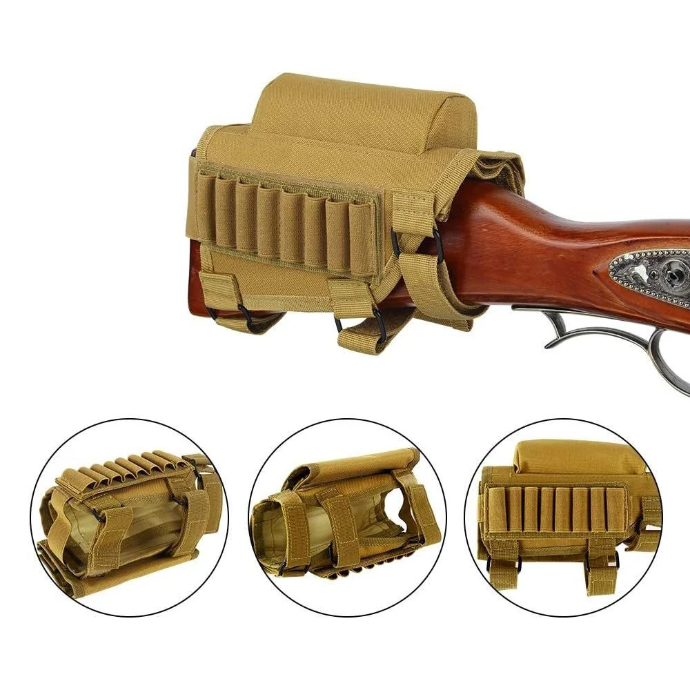 Soporte para balas de escopeta para caza al aire libre, bolsa para munición de pistola y Rifle de 98K, bolsa táctica para reposa mejillas, paquete de culata