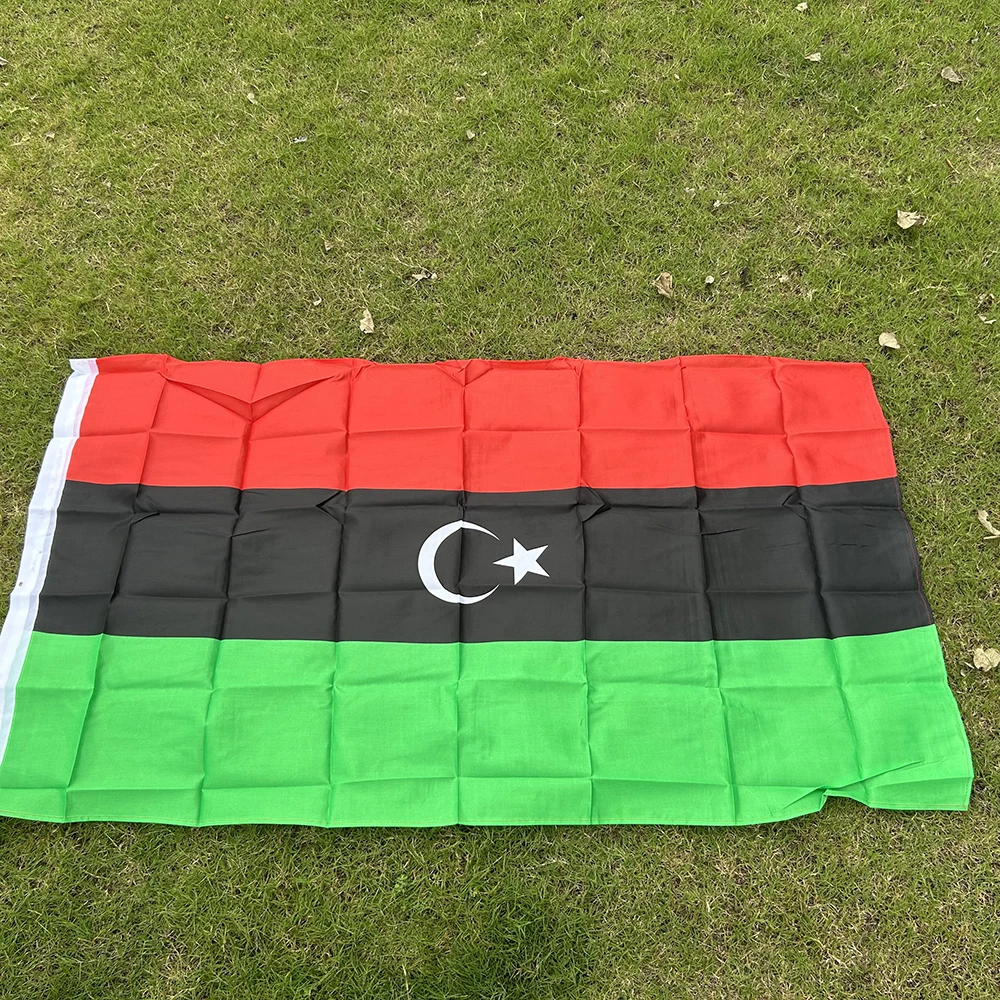 Bandera de la SKY, bandera nacional de la Libya, 90x150cm, 3x5 pies, bandera de la Libya de poliéster colgante para publicidad interior y exterior, decoración del hogar - imagen 2