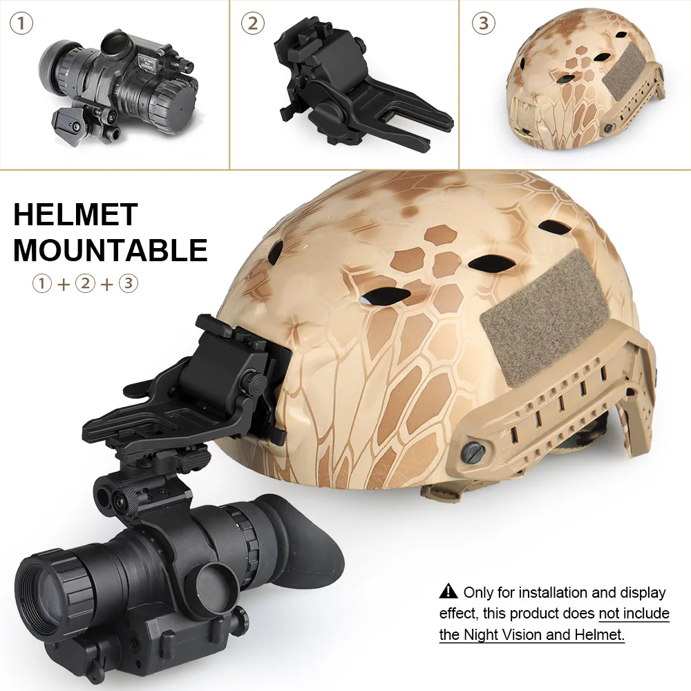 Casco abatible de perfil bajo de Metal de aluminio anodizado 6063 soporte NVG soporte BNVS adaptador de brazo J PVS14 - imagen 4