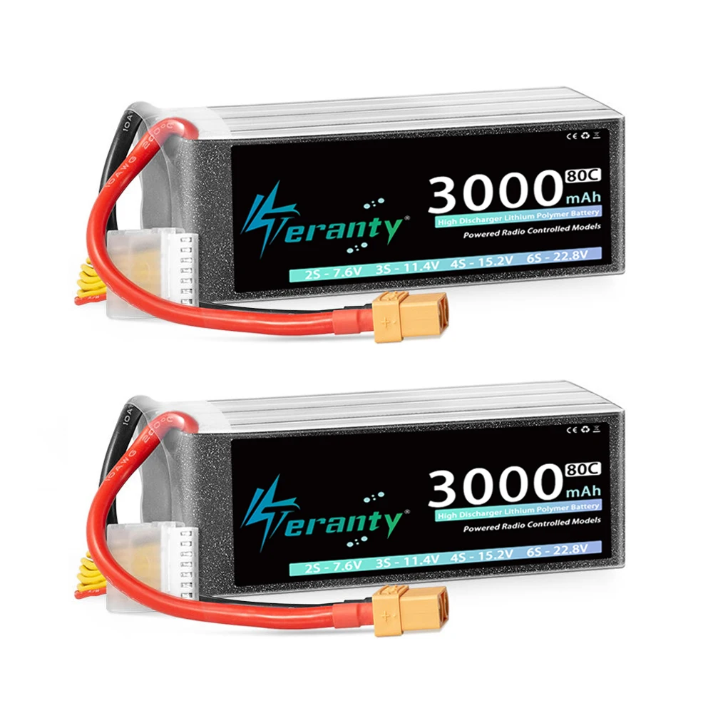 2pcs 22.8V 3000 XT90