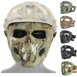 Máscara de calavera de cara completa táctica transpirable, máscara de protección de tiro de caza, Cosplay de combate CS, accesorios de Halloween, máscaras faciales