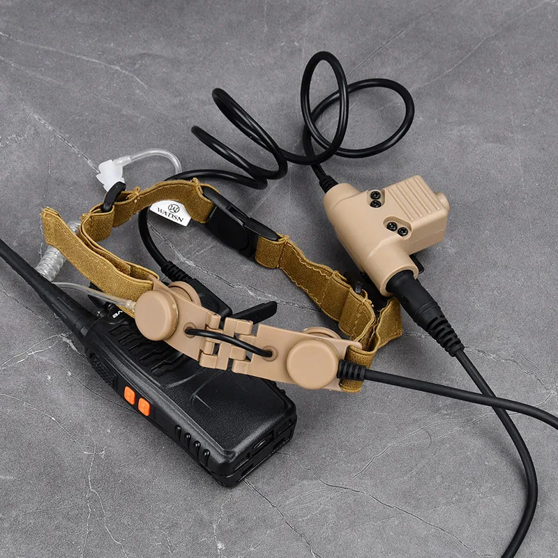 WADSN-Micrófono de garganta táctico para Kenwood BaoFeng, auriculares UV-5R UV-5X, Eaphone Laryngeal, Walkie Earpiece Radio U94 P - imagen 5