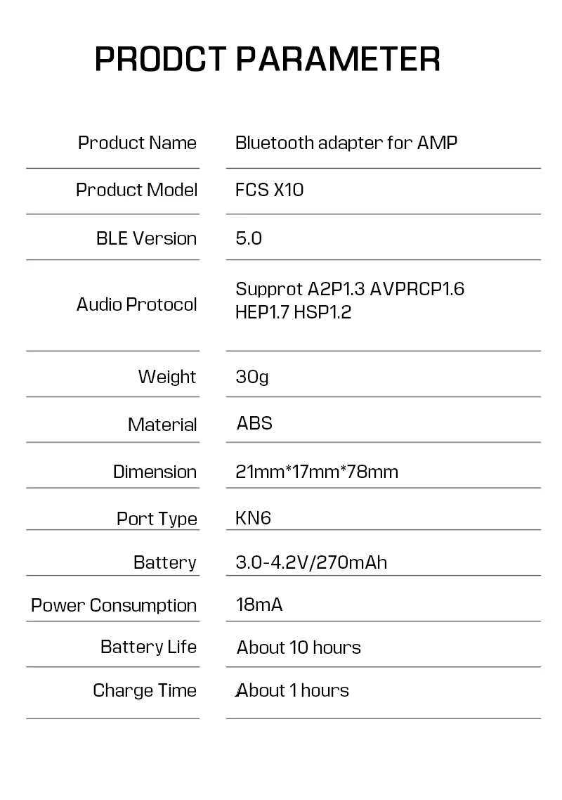 Vista frontal del adaptador Bluetooth táctico FMA FCS X10