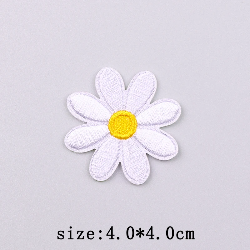 Blumen stickerei Patch Eisen auf Patches für Kleidung Thermo kleber Patches für Kleidung Cartoon Sonnenblume schmelz bare Patch Applique - imagen 5