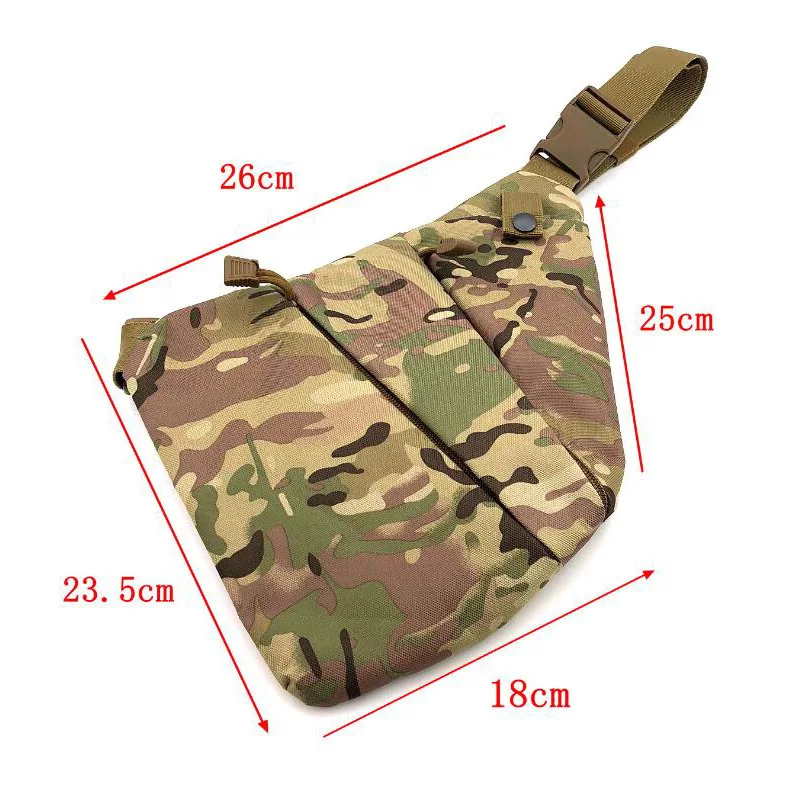 Bolso de hombro de nailon izquierdo y derecho para hombre, bolsa táctica oculta, funda para pistola de caza y acampada, bolsa de herramientas antirrobo, bolsa de pecho - imagen 3