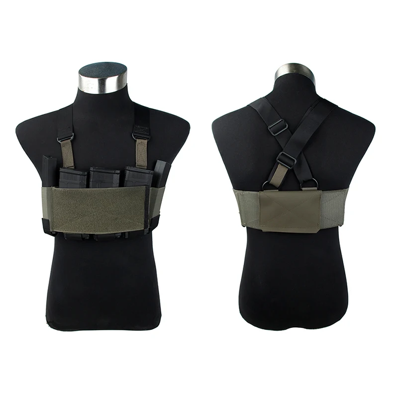 Equipo de pecho táctico RD ligero con bolsa magnética 5,56, portador de placa Airsoft, chaleco táctico, aparejo de pecho listo, Ranger verde - imagen 3