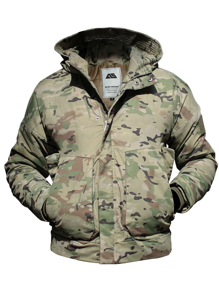 Abrigo de algodón de camuflaje para todo terreno para hombres, chaqueta de camuflaje cálida gruesa, ropa táctica para fanáticos del ejército al aire libre - imagen 4