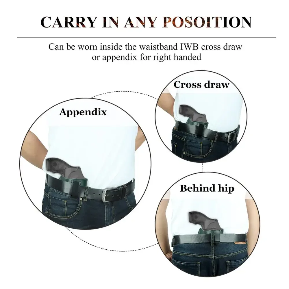 Funda táctica de cuero genuino para revólver, funda Universal para pistola, transporte oculto, funda para caza Glock 17 43X P365 - imagen 5