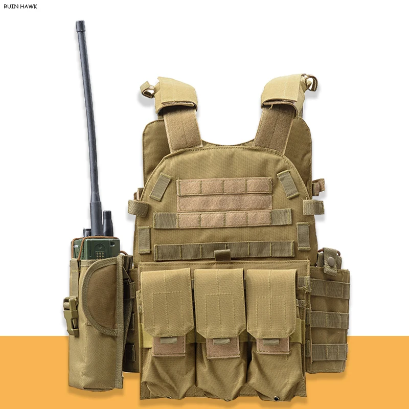 Chaleco táctico militar para hombre, protector de pistola de aire de combate de entrenamiento del ejército, Paintball, chaleco de caza, bolsa de revista extraíble, 6094 - imagen 2