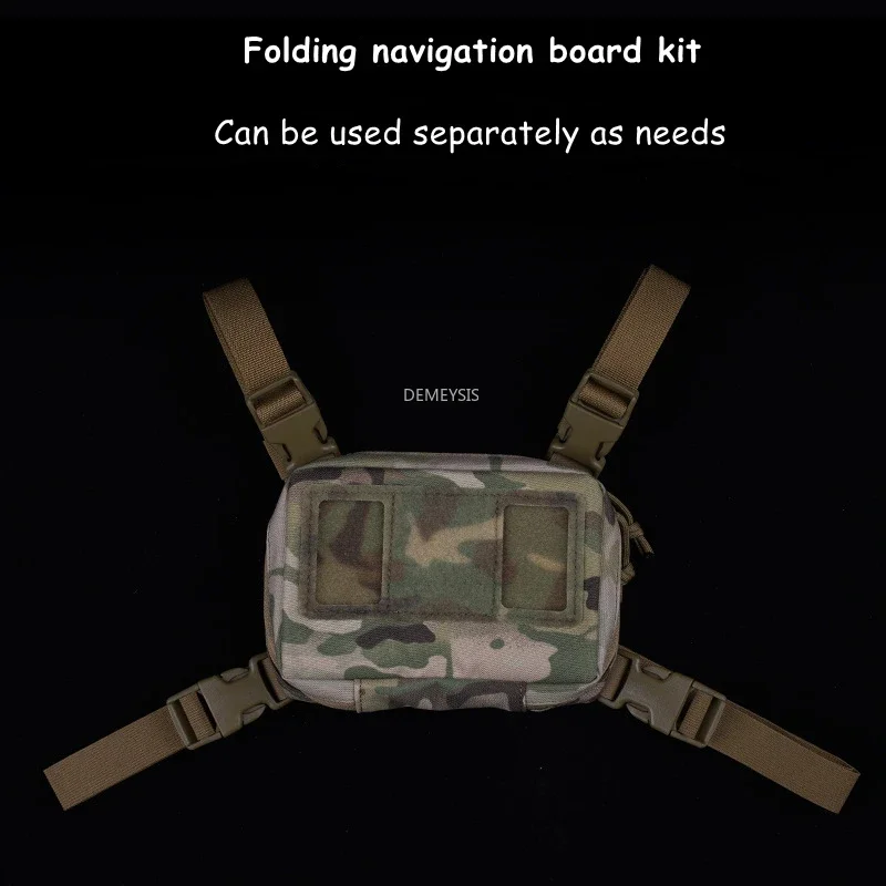 Kit de tablero de navegación táctica MOLLE, soporte plegable para teléfono móvil, bolsa de pecho, Panel, accesorios Airsoft de caza - imagen 5