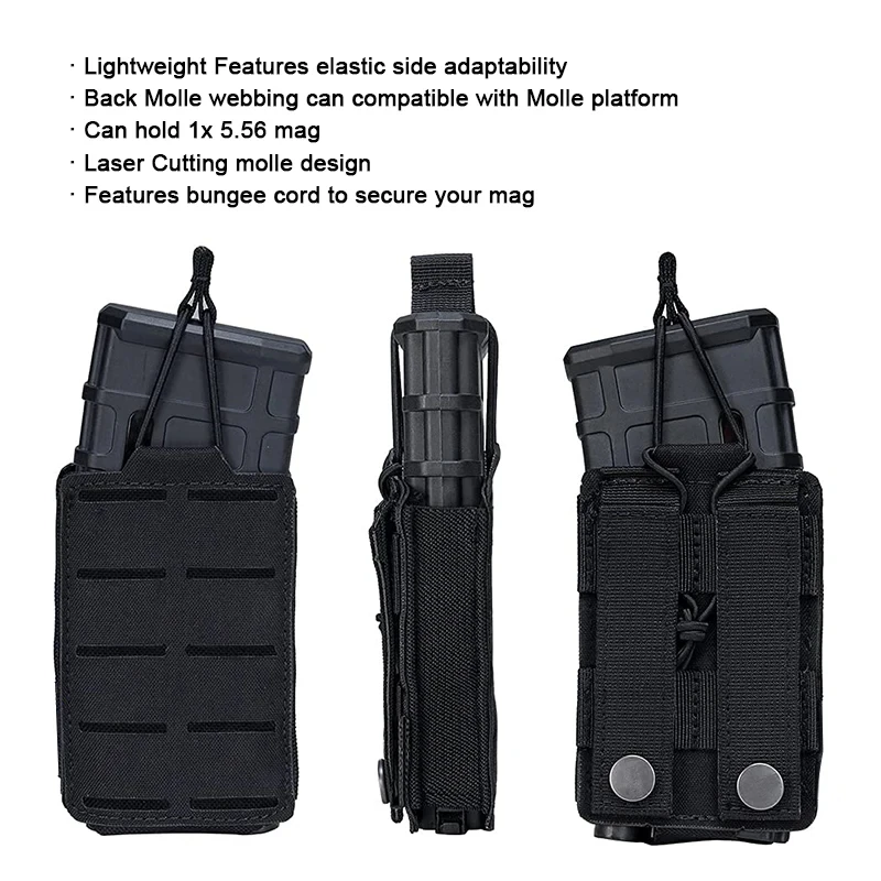 Bolsa táctica para cargador de Rifle, bolsa MOLLE de 556mm, para M4, M14, M16, AR-15, 5,56 MM - imagen 5