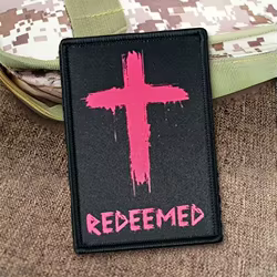 Parche de insignia de moral de redemes cruzados, brazalete con gancho impreso religioso, emblema militar, ropa táctica, pegatinas para mochila