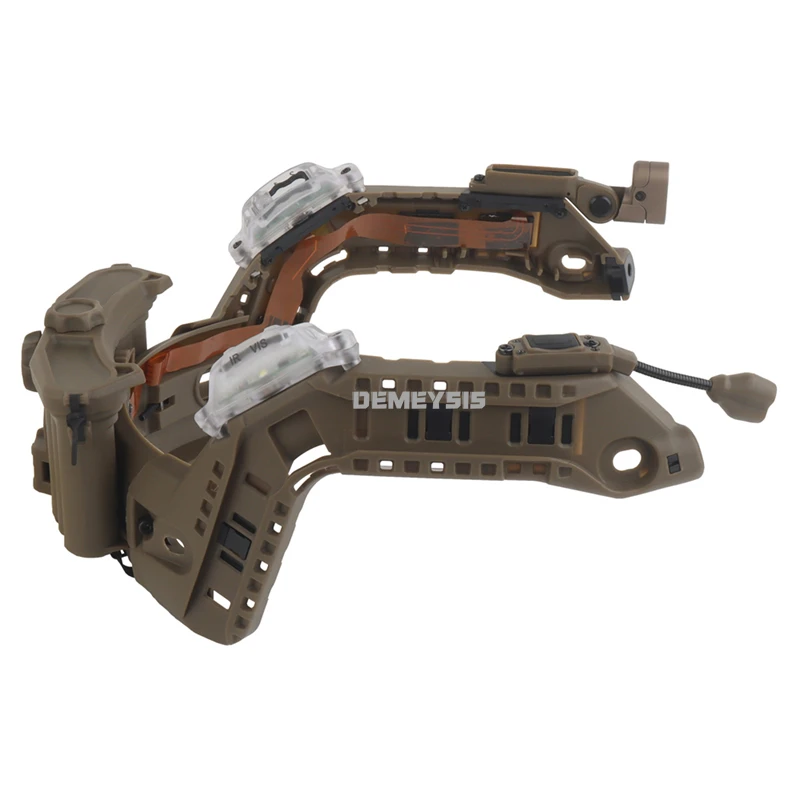 Cascos tácticos de corte súper alto, Kit de rieles ARC Modular integrado con luces LED de señal de cabeza roja/blanca/Ir, juego de rieles de caja de batería - imagen 3