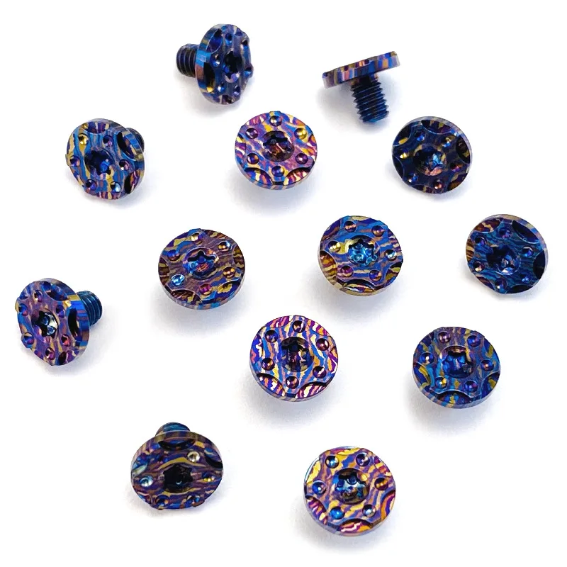 Timascus-mango de cuchillo de Material, tornillos de titanio Damasco, rosca M3.5, cabezal de botón Torx T10, accesorios de fabricación DIY, pieza de remache de uñas - imagen 2