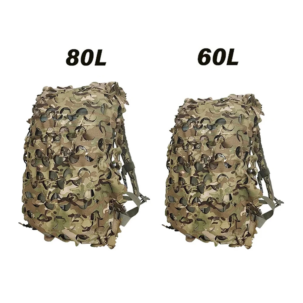 Funda para mochila de red disfrazado con forma de hoja biónica 3D, 60L, 80L, corte láser, funda para mochila de caza, paracaidista - imagen 5