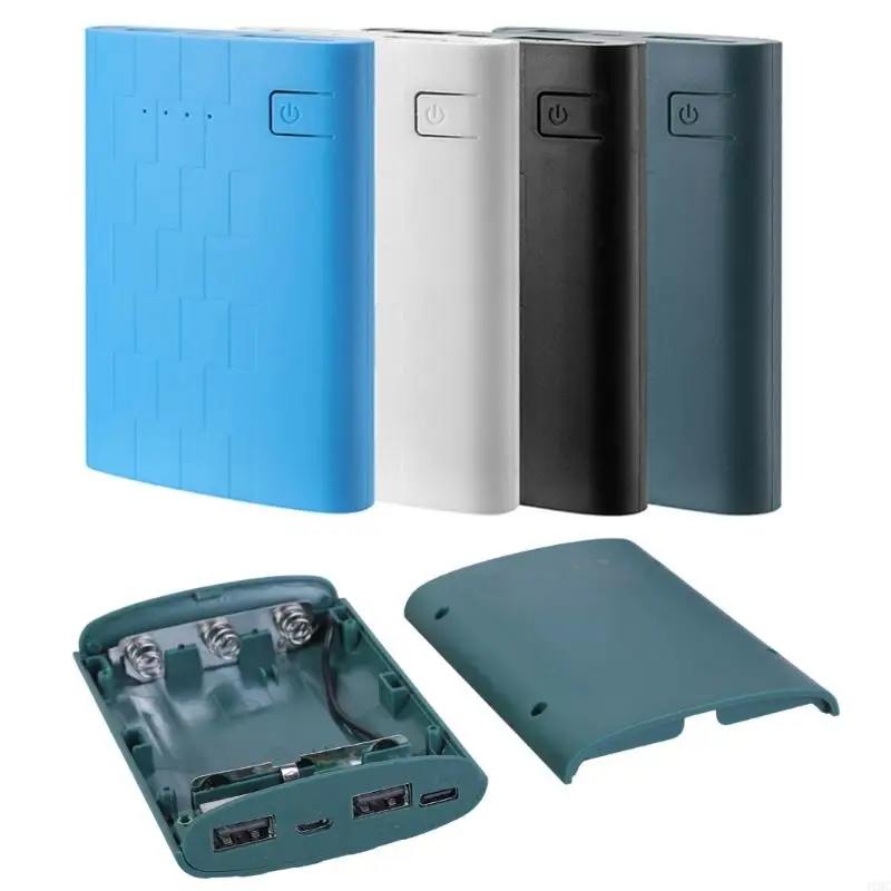 J1HC 3 Piezas 18650 Caja almacenamiento batería Tipo USB Banco energía carga rápida Case bricolaje3 - imagen 4