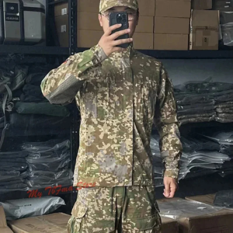 Chaqueta táctica alemana KSK Flecktarn, camisa De combate De camuflaje para todo terreno, Tops y pantalones De entrenamiento antiinfrarrojos De Ban - imagen 4