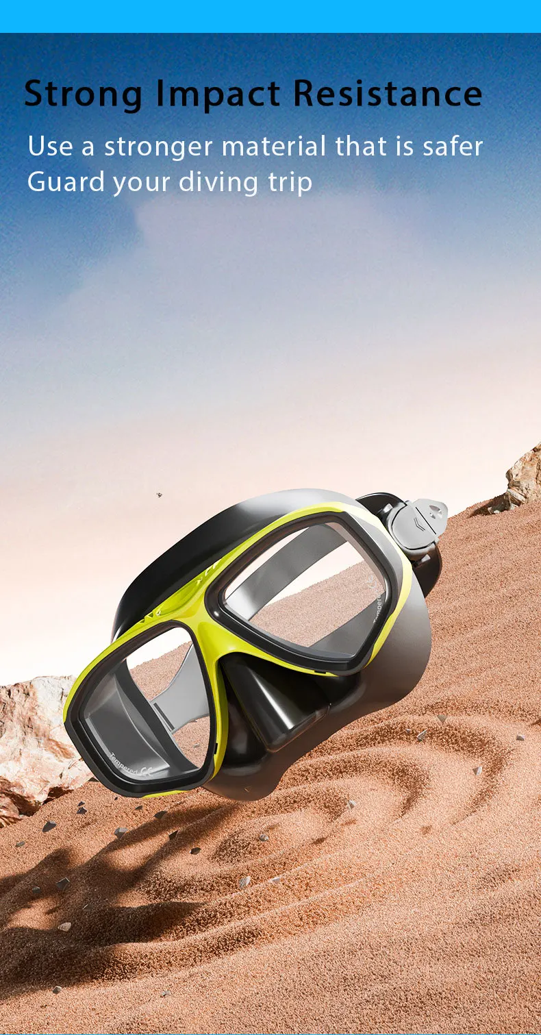 JSJM-mascarilla de buceo profesional para hombre y mujer, gafas de buceo con sello, máscara de vidrio templado, conjunto de natación - imagen 3