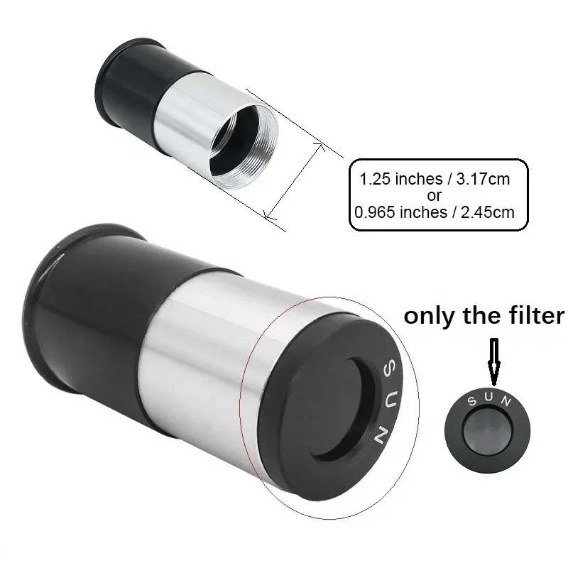 Filtro Solar telescopio astronómico lente de filtro óptico piezas de telescopio astronómico accesorios 0,965 "1,25" pulgadas M28,6x0,6 - imagen 5