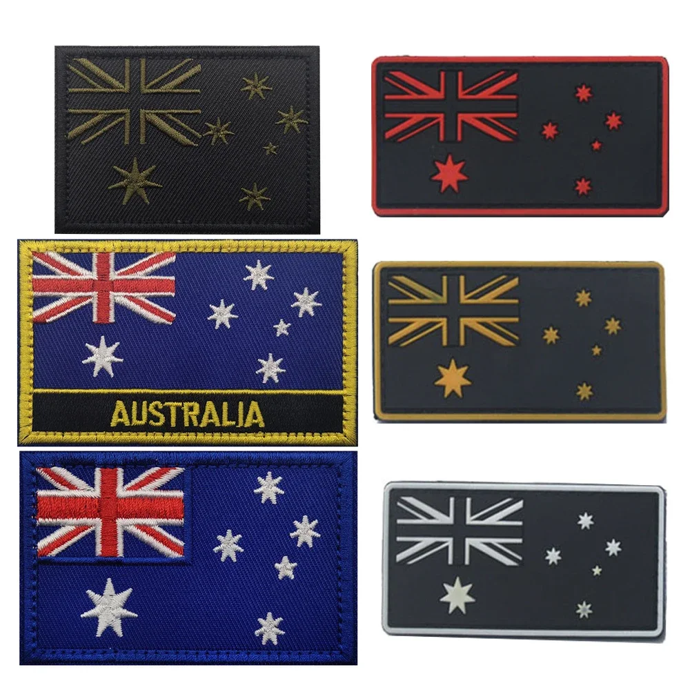 Parches reflectantes IR con bandera de Australia, pegatina bordada australiana de goma con apliques para mochila de ropa - imagen 4