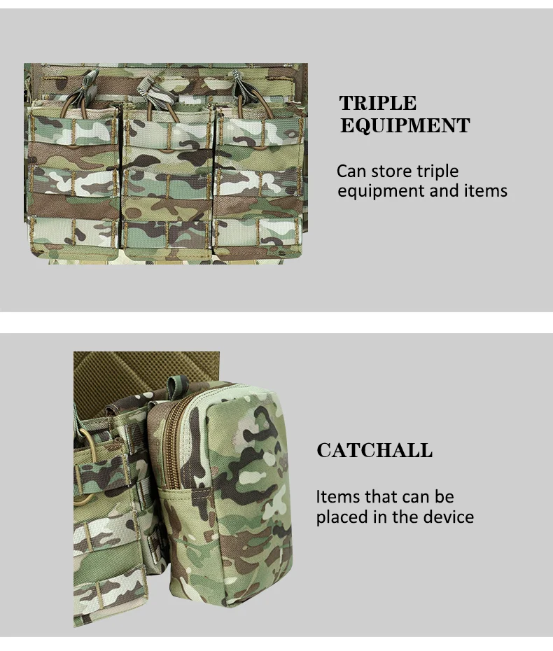 Chaleco de camuflaje de cuerpo completo multifuncional, portador de placa, Chalecos tácticos de liberación rápida, chaleco táctico de seguridad, chaleco táctico extraíble - imagen 5