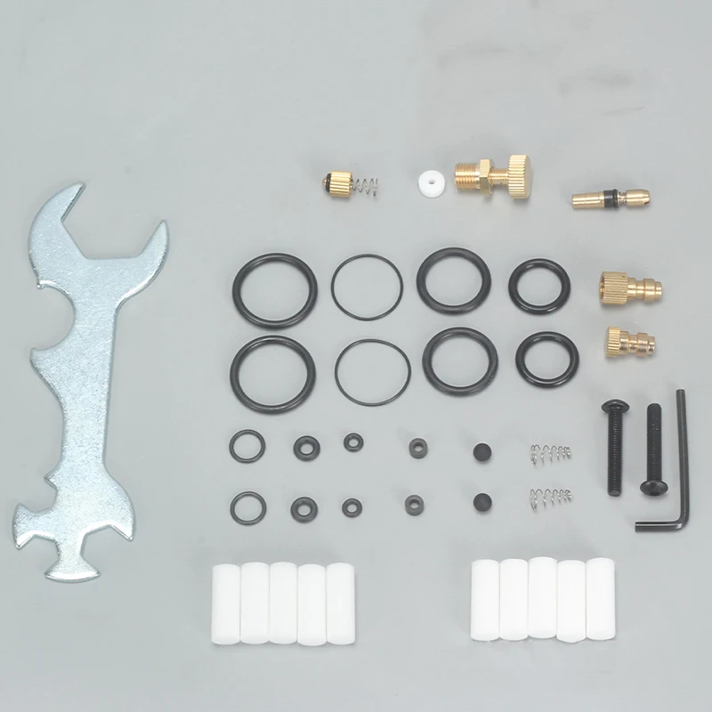 Kits de accesorios de bomba de aire, juego de repuesto de bomba de alta presión, caja fija, llave de pistón de cobre, tornillo de purga 37 unids/set - imagen 5