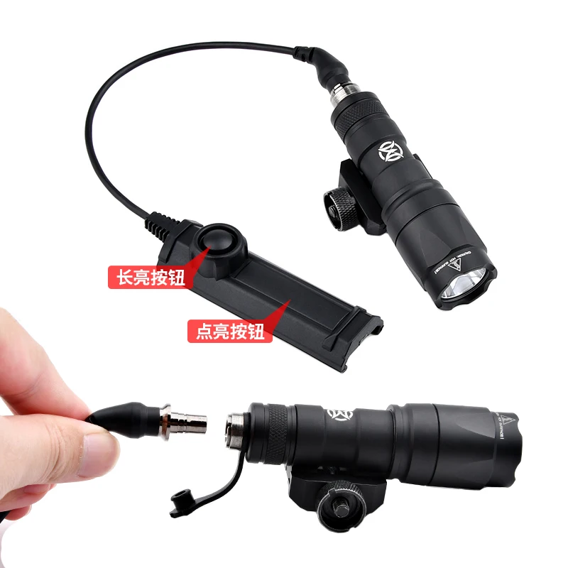 Grúa táctica de 2,5 MM y 3,5 MM, enchufe SF, interruptor de presión de doble función, botón remoto para DBAL PEQ15, MAWL, M300, M600, luz Scout - imagen 4