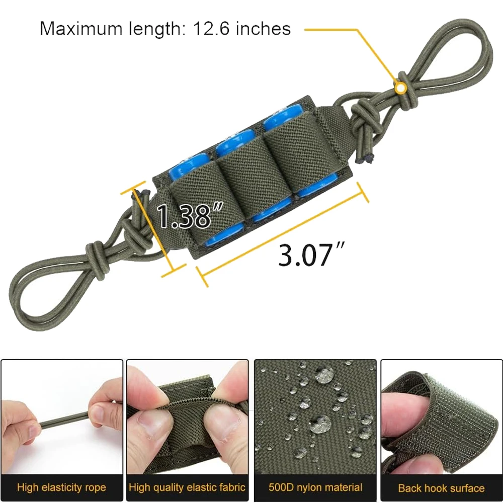 Tactische helmen NVG-sleutelkoorden met batterijopslaghouder Kabelorganizer met 3 elastische lussen Opslag van tactische helmuitrusting - imagen 2