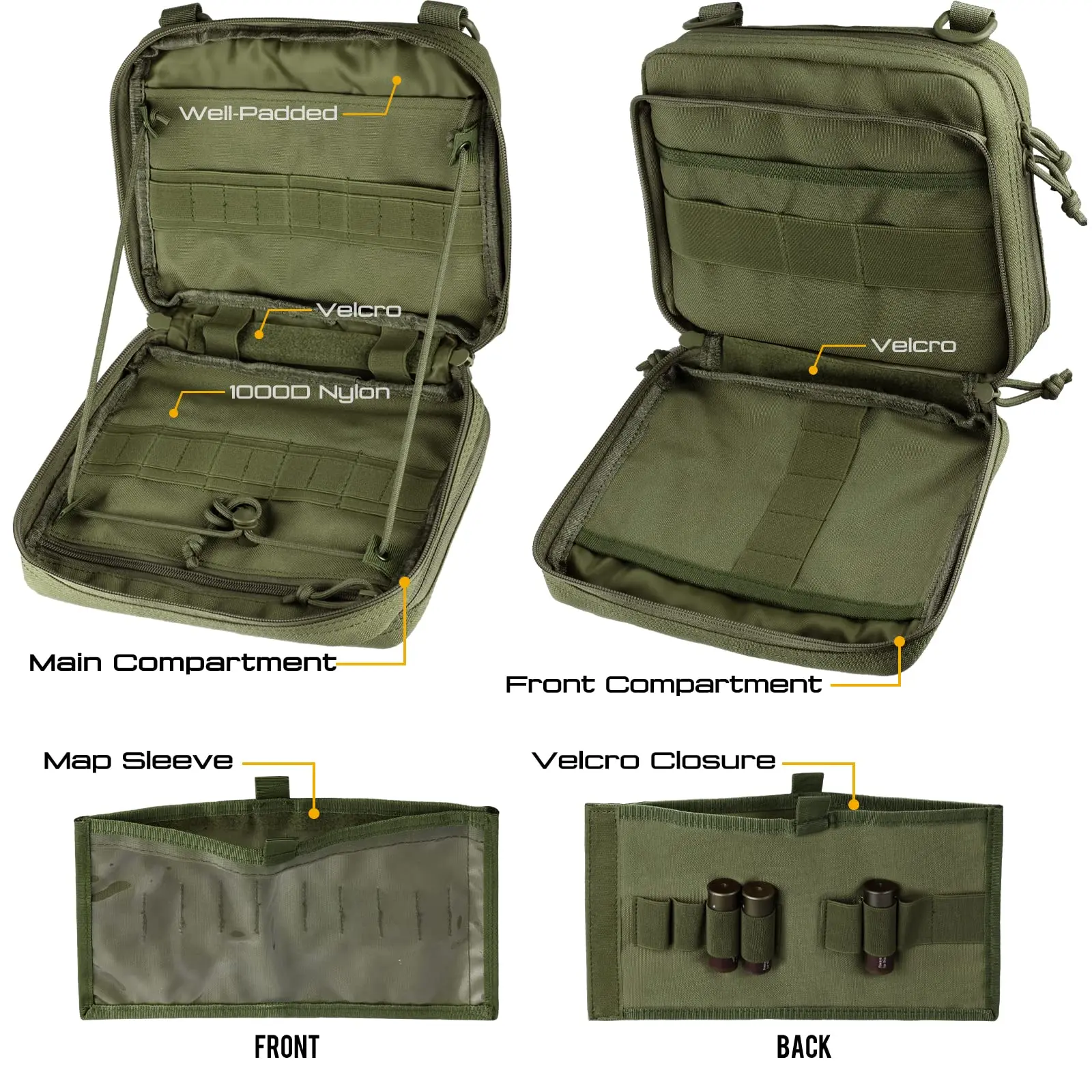 Bolsa táctica de administrador de diseño de doble capa, bolsas de utilidad Molle EDC EMT, bolsa de herramientas Modular de gran capacidad - imagen 5