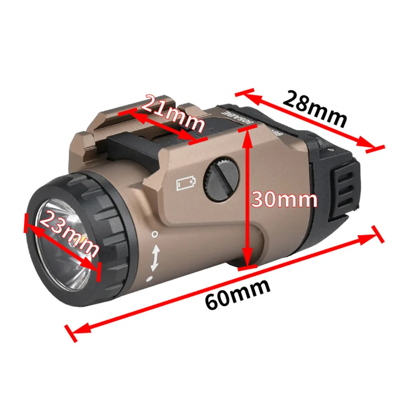 WADSN FOXTROT1X linterna colgante 800lm iluminación arma de caza pistola de aire luz de reconocimiento luz LED 20mm pista táctica - imagen 4