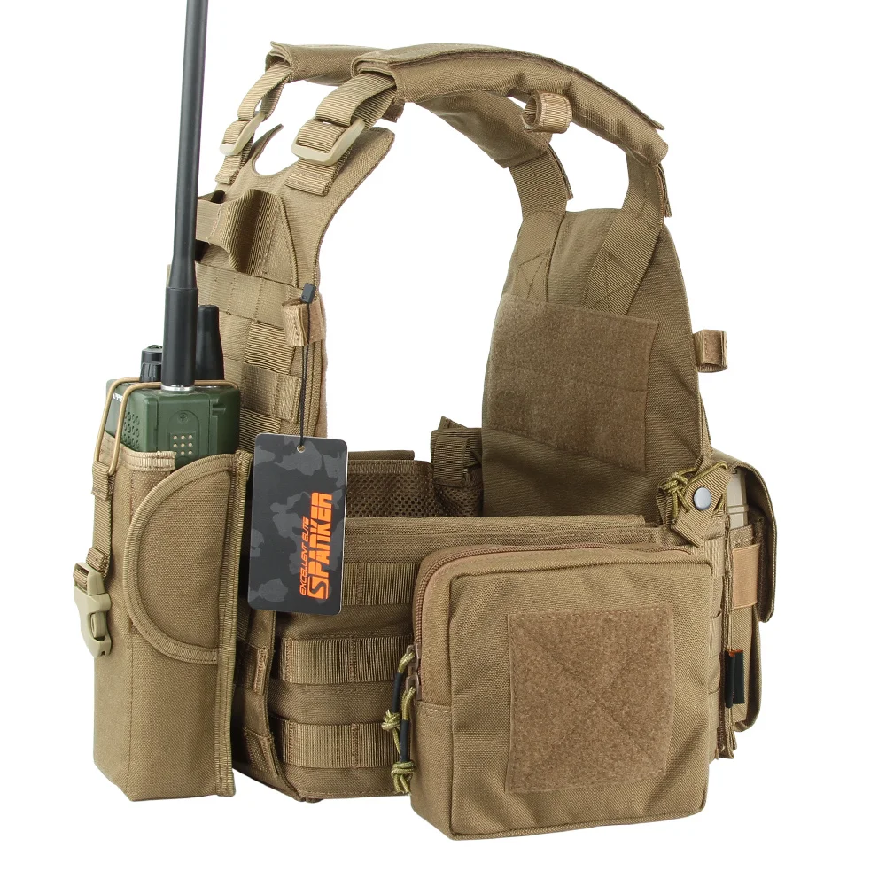 Chaleco táctico Molle para exteriores, traje ajustable con bolsa, chalecos de combate, seguridad, caza, juego CS, equipo de entrenamiento de Airsoft - imagen 3