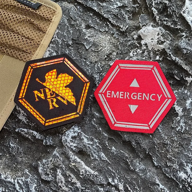 Insignia de moral reflectante, Parche de gancho y bucle de dibujos animados, mochila de emergencia con brazalete, equipo para exteriores, ropa, aplique de mochila - imagen 3