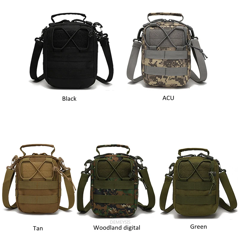 Bolso de hombro táctico para hombre, bolsa de camuflaje al aire libre, Camping, senderismo, caza, bandolera militar, cartera para teléfono móvil, paquete Molle de viaje - imagen 5