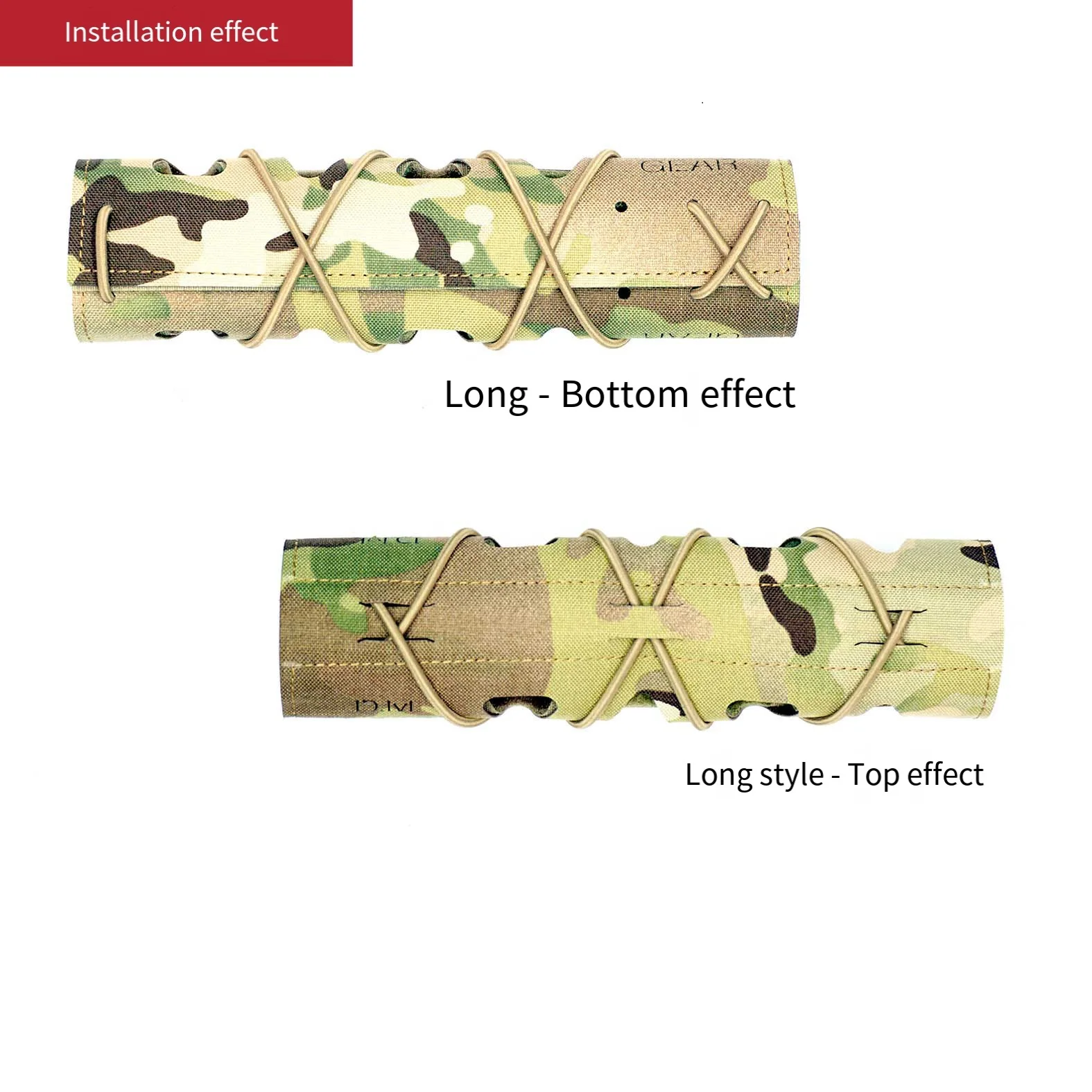 Cubierta táctica para supresor de Airsoft, cordón elástico de liberación rápida fijo corto/largo - imagen 3