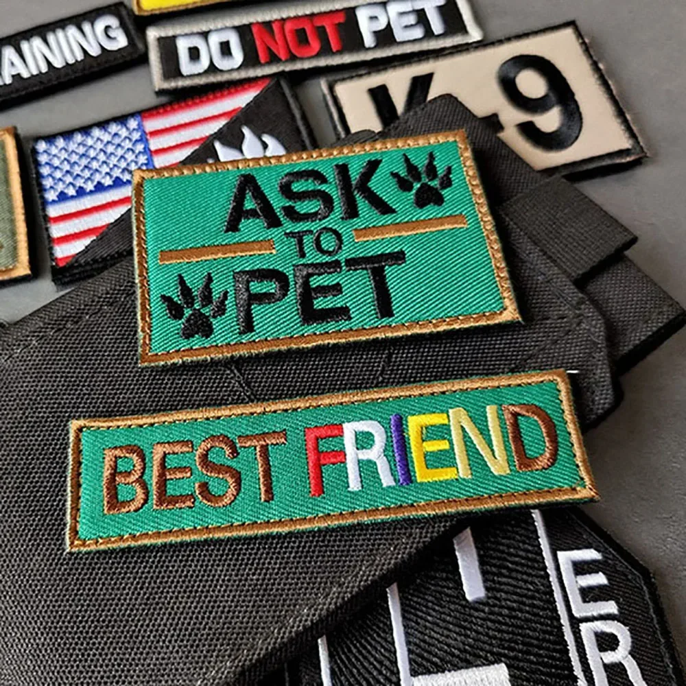 Parche bordado de perro del ejército K9, insignias de moral de perro de rescate, servicio de chaleco para perro, mejor amigo, no me mascota, pegatinas, accesorios tácticos - imagen 2