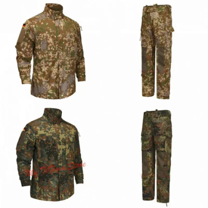 Chaqueta táctica alemana KSK Flecktarn, camisa De combate De camuflaje para todo terreno, Tops y pantalones De entrenamiento antiinfrarrojos De Ban