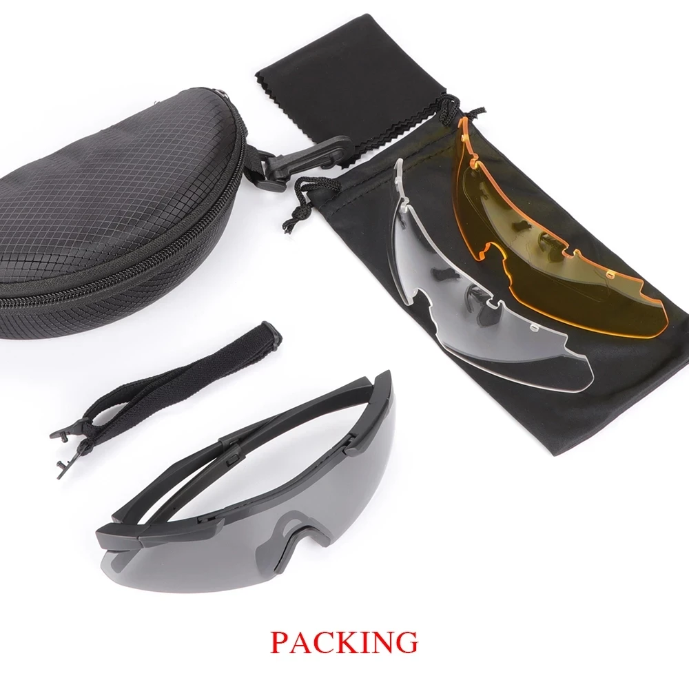 Gafas militares a prueba de balas para hombre, lentes Hd resistentes a los golpes, Uv400, para ciclismo al aire libre, para Tiro Táctico - imagen 3
