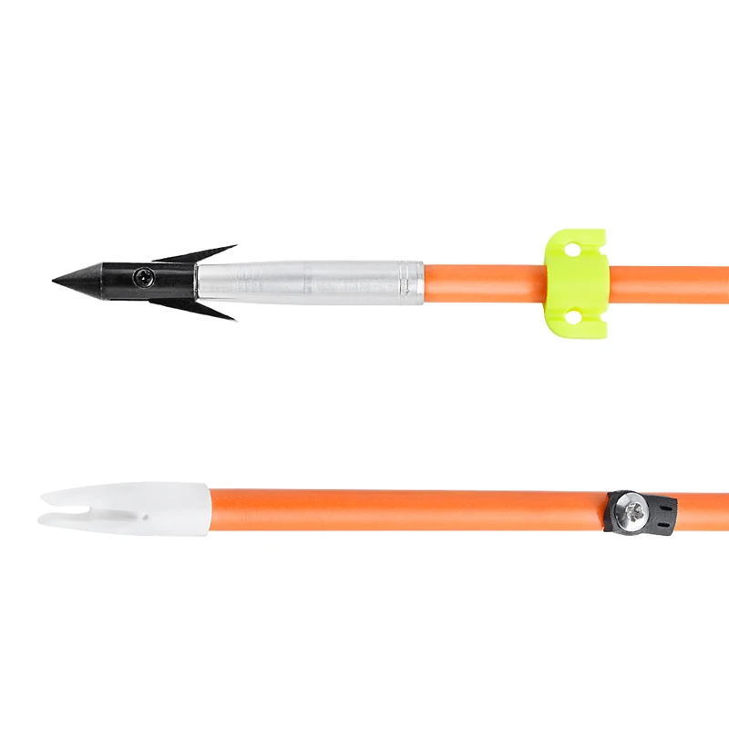 Flecha de pesca con arco OD 7,8mm, toboganes de seguridad con punta de flecha para caza, flecha de fibra de vidrio sólida, arco recurvo compuesto, pesca y caza, 6/12 Uds. - imagen 5