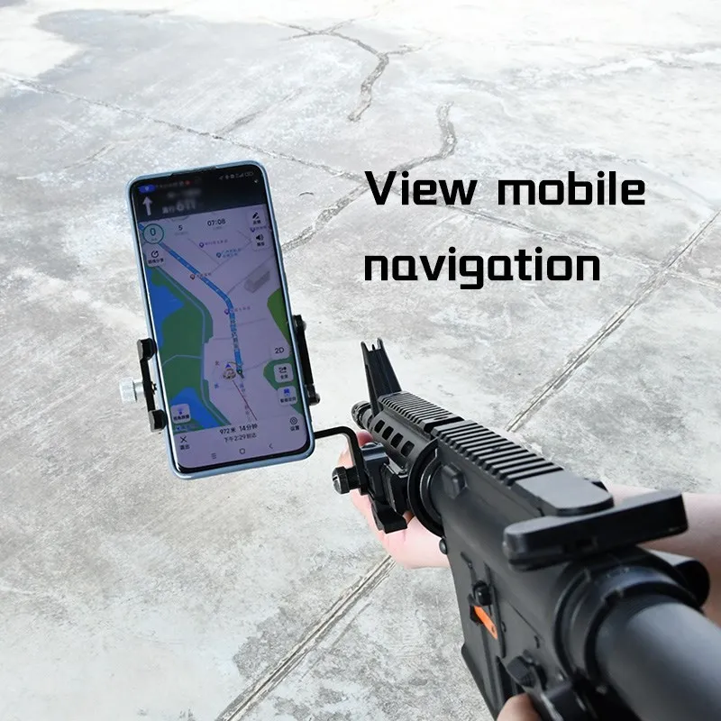 WADSN soporte de teléfono móvil táctico Picatinny, soporte de teléfono móvil militar, al aire libre navegación móvil, consulta de tiro, soporte de Rifle Airsoft - imagen 4