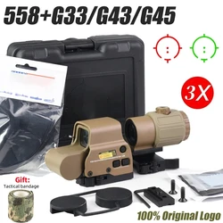 ET CH 558 + G33/G43/G45 Mira holográfica verde punto rojo 3x5x airsoft
