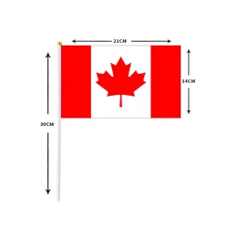 Bandera de Canadá 14x21 cm - banderita ondulada para eventos