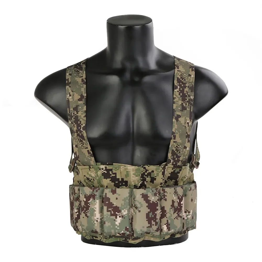 Emersongear-plataforma de pecho de SCAR-H de velocidad táctica con 6 cartuchos para Rifle, bolsa Mag, Panel para chaleco de caza, portador de placa, nailon Airsoft - imagen 3