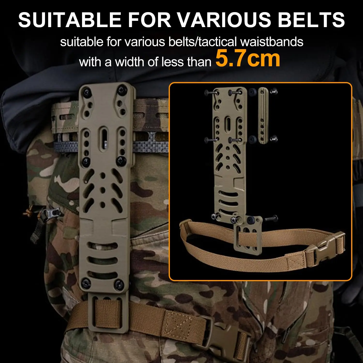 Metal Modular Holster Adaptor Universal Expansion Board Adjustable Multi-Angle Hole Tactical Sink Holster Drop Leg Hanging Plate