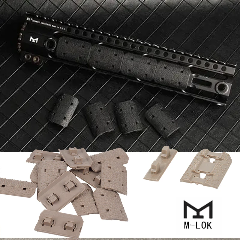 12 Uds. M-LOK de nailon táctico tipo riel 2 cubiertas protector de mano antideslizante para accesorios de pistola de juguete Airsoft BCM AR AR15 M4