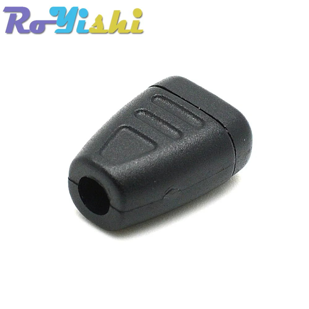 RoYishi-hebilla de Clip de cremallera, cuerda de cordón, extremos de bloqueo negro para Paracord, 10 unids/lote por paquete - imagen 3