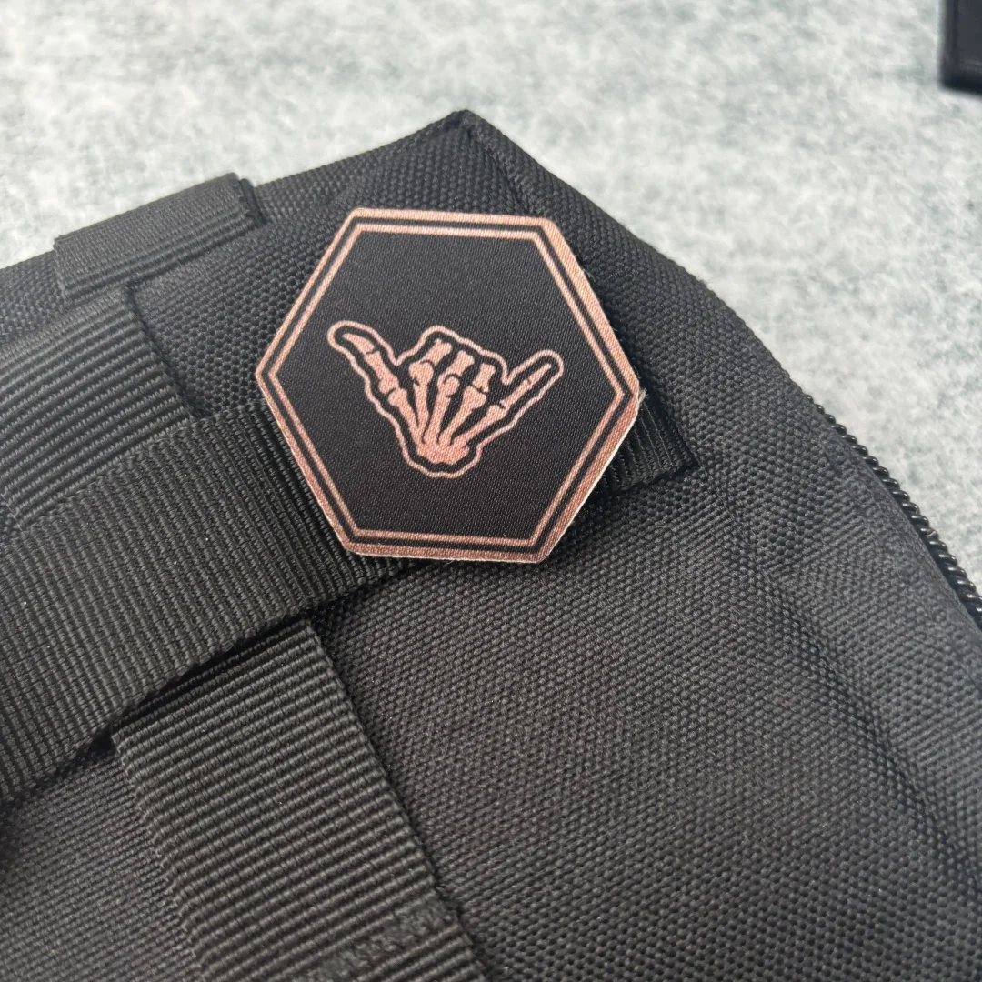 Parche táctico con dedos de esqueleto, parches de gancho y bucle impresos para mochila, insignia de moral militar, brazalete del ejército, apliques, pegatinas para sombrero - imagen 4