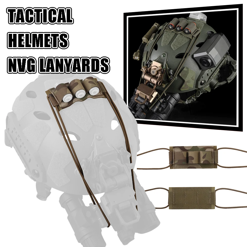 Tactische helmen NVG-sleutelkoorden met batterijopslaghouder Kabelorganizer met 3 elastische lussen Opslag van tactische helmuitrusting
