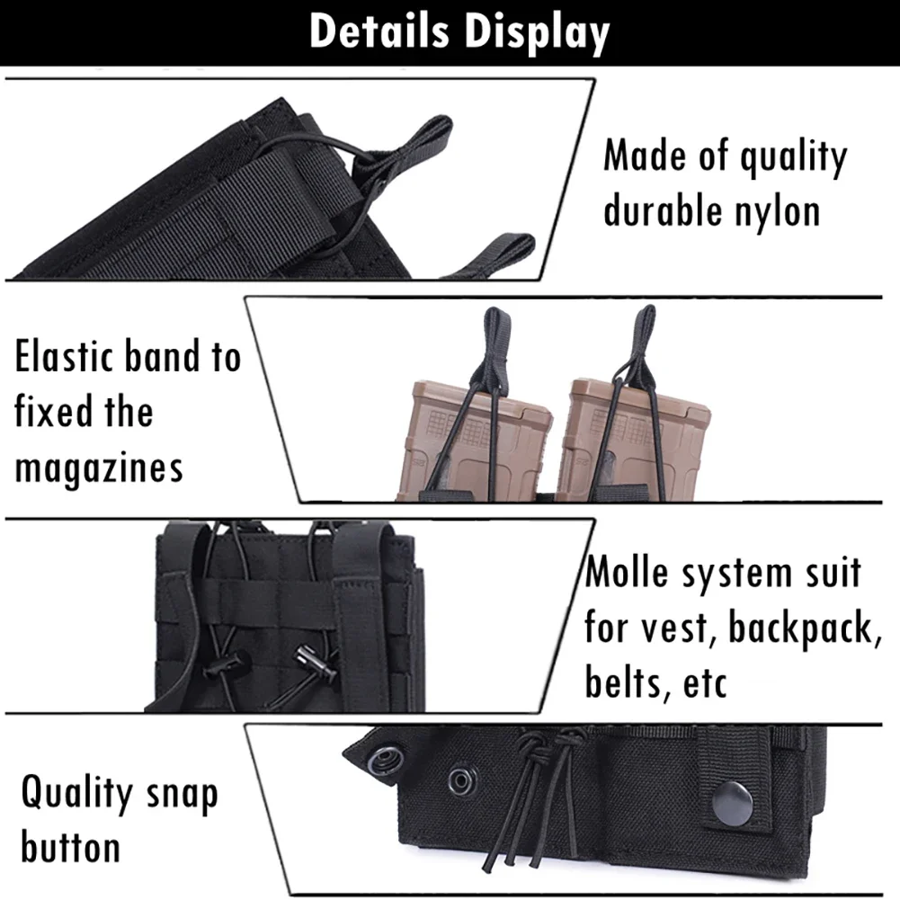 Sistema de bolsa de cargador Triple Molle, Clip de revista Universal para M4, M14, M16, AK, AR, Glock 1911, bolsa de munición de 9mm - imagen 3