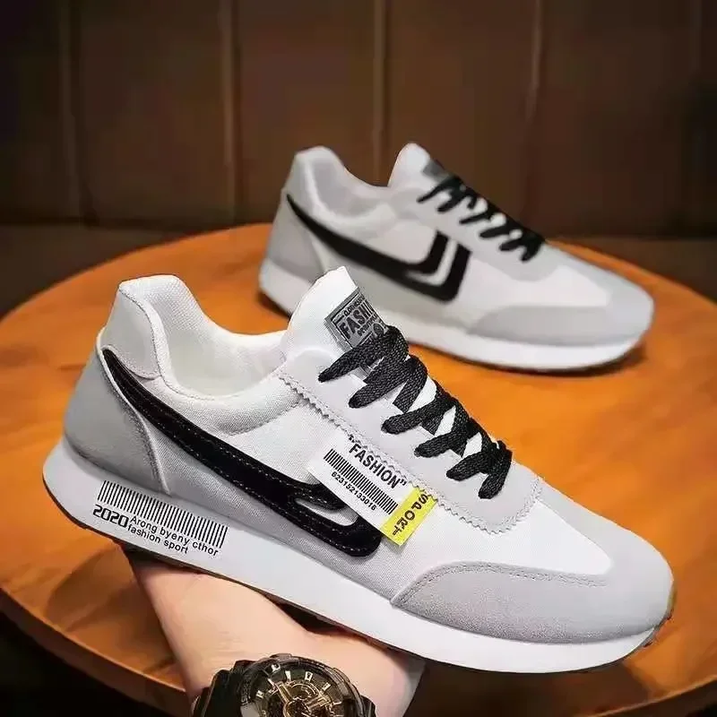 Zapatillas De deporte informales ligeras a la moda para Hombre, zapatos planos con cordones para otoño 2025, zapatos informales transpirables De malla para exteriores, Zapatillas De Hombre - imagen 2